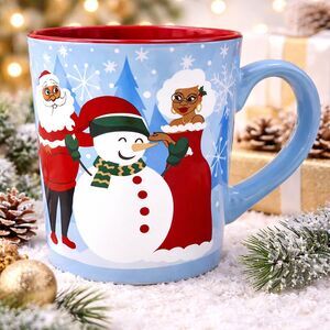 Black Paper Party Papa Nana Snowman Mug 12 oz Christmas Holiday Coffee Cup Gift